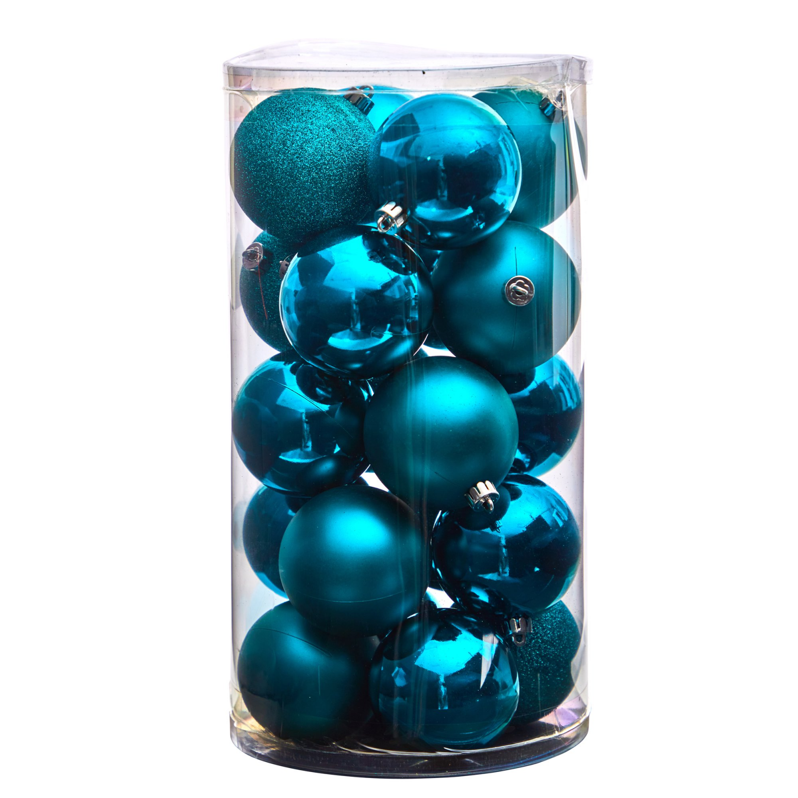 Teal Plastic Holiday Christmas Shatterproof Ornament Set, 3 In, 20 Count – A