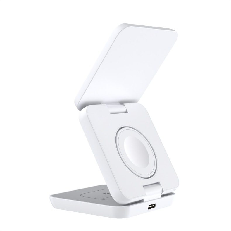 Magnetic Suction Wireless Charging And Folding Phone Holder – White