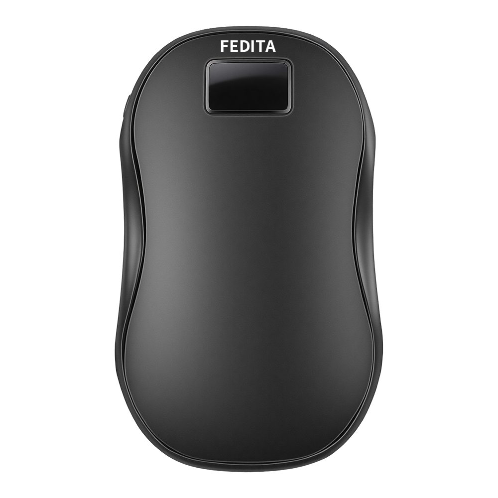 Large Capacity Double-sided Heating Digital Display USB Charging Portable Hand Warmer – N20 Black