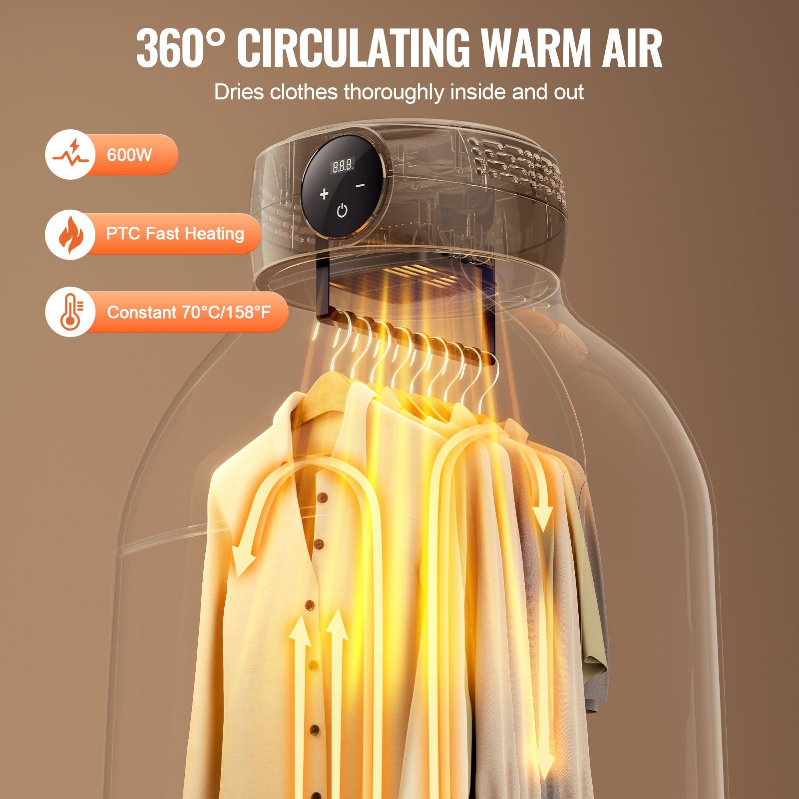 Portable Clothes Dryer, Clothes Dryer With Dryer Bag, PTC Heating – view 6