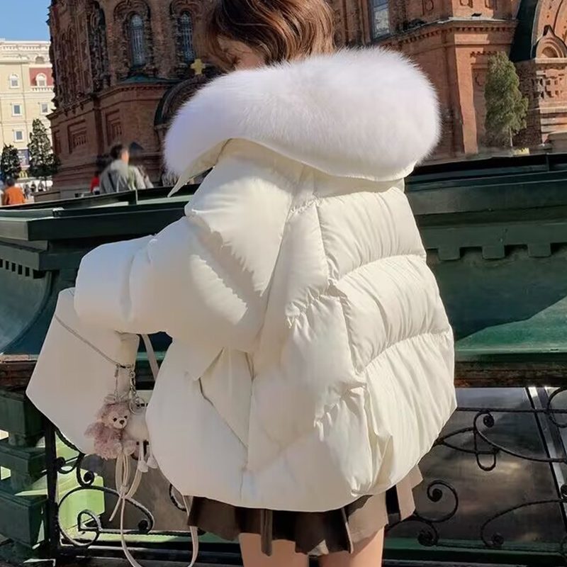 Down Cotton-padded Jacket Women's Short Fur Collar Thickened Coat Winter Clothing – view 11