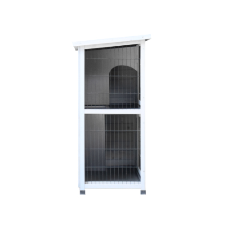 Rabbit Hutch Outdoor, 2-Story Rabbit Cage Indoor With Run, Bunny Cage With 2 Removable No-Leak Trays, Pet Cages With Non-Slip Ramp, Waterproof Roof, Fence, For Small Animals – view 9