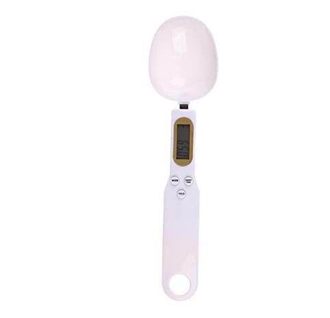 Kitchen Scale Measuring Spoon Scale Compact Food Weighing Scale For Dry And Wet Ingredients – White