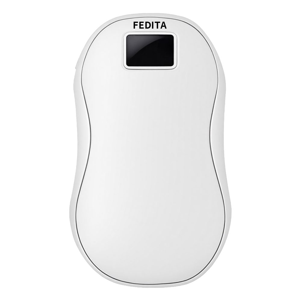 Large Capacity Double-sided Heating Digital Display USB Charging Portable Hand Warmer – N20 White