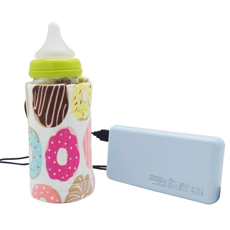 USB Milk Water Warmer Travel Stroller Insulated Bag Portable Baby Nursing Bottle Heater Cover Baby Food Warmer Bottle Warmer – Donut