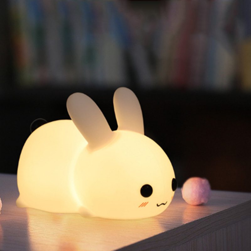 Colorful Rabbit Silicone Night Light Led Cute Charging Jade Rabbit Shooting Light – view 5