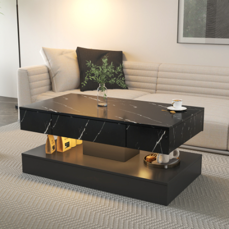 6.93IN High LED Coffee Table,Modern Coffee Table For Living Room,Living Room Tables,Large Living Room Furniture,LED Lights – view 7