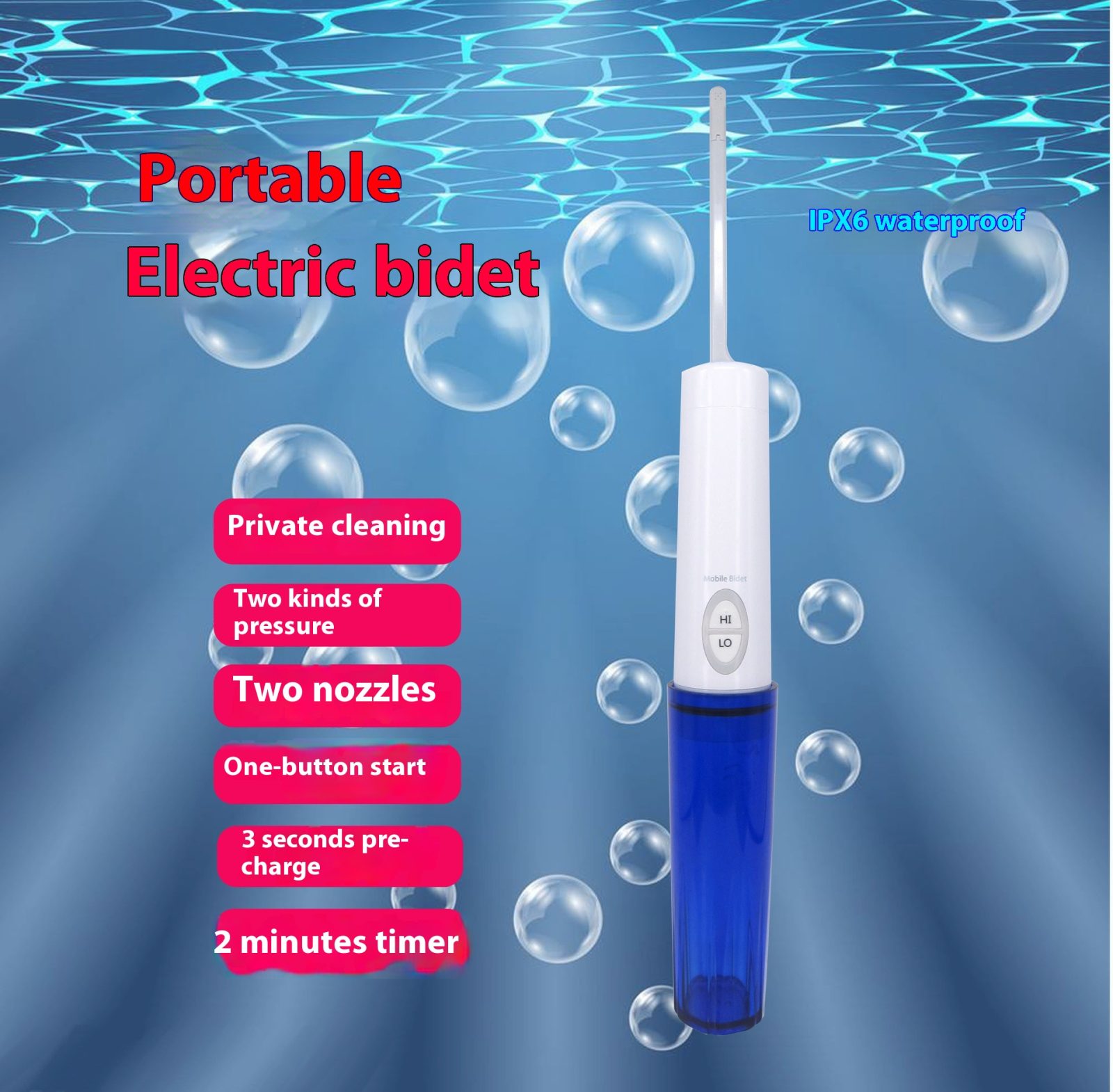 European And American Portable Electric Bidet Baby Mute – USB Charge