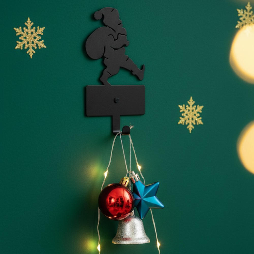 Christmas Santa Backpack Rustproof Metal Wall Hook, Hook, Festive Seasonal Hanging Organizer for Keys Belts, Keys Belts, Wall Decor for Entryway, Cheerful Home Christmas – view 5