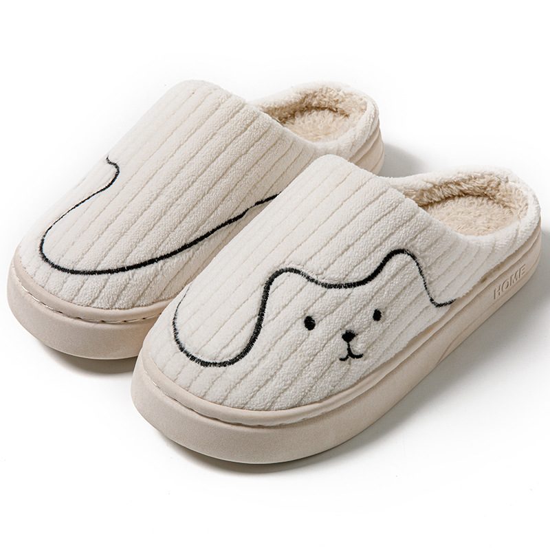 Striped Cat Slippers Indoor Couple Non-slip Floor Bedroom Slipper Winter Warm Plush House Shoes Women Men – view 7
