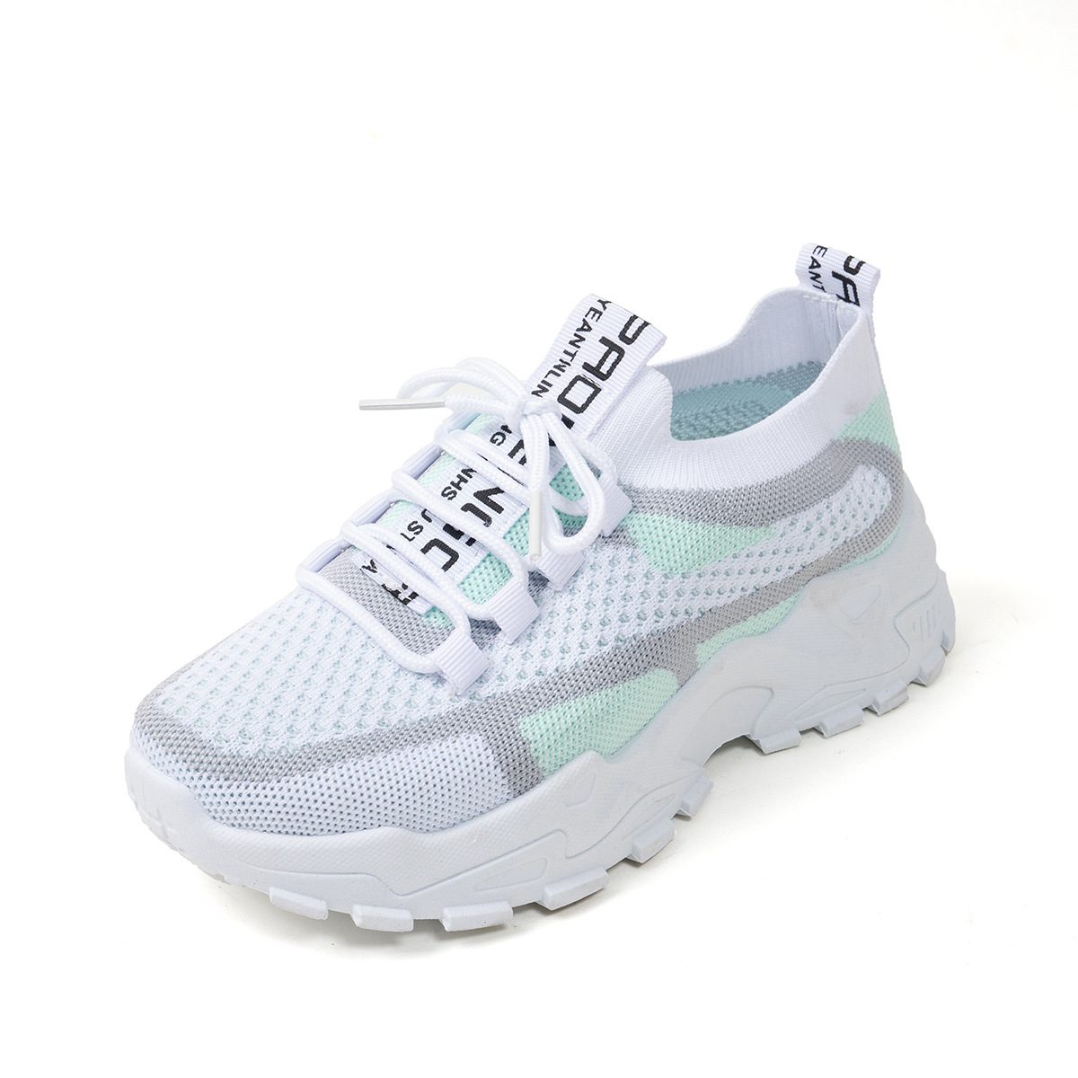 Flyknit Mesh Shoes Women's Breathable Lace-up Sneakers Walking Running Casual Shoes – view 9