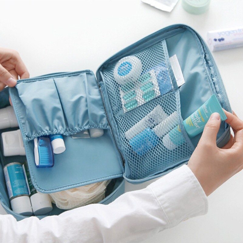 Portable Cosmetic Bag Waterproof Divider Multi-grid Pockets Toiletry Bags Travel Storage Handbags Women Make Up Bag – view 11