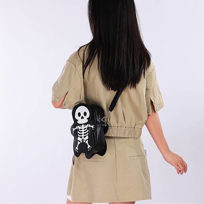 Halloween Skull Shoulder Bag Y2K Fashion Funny Cute Messenger Crossbody Bags Women Small Phone Bag – view 9