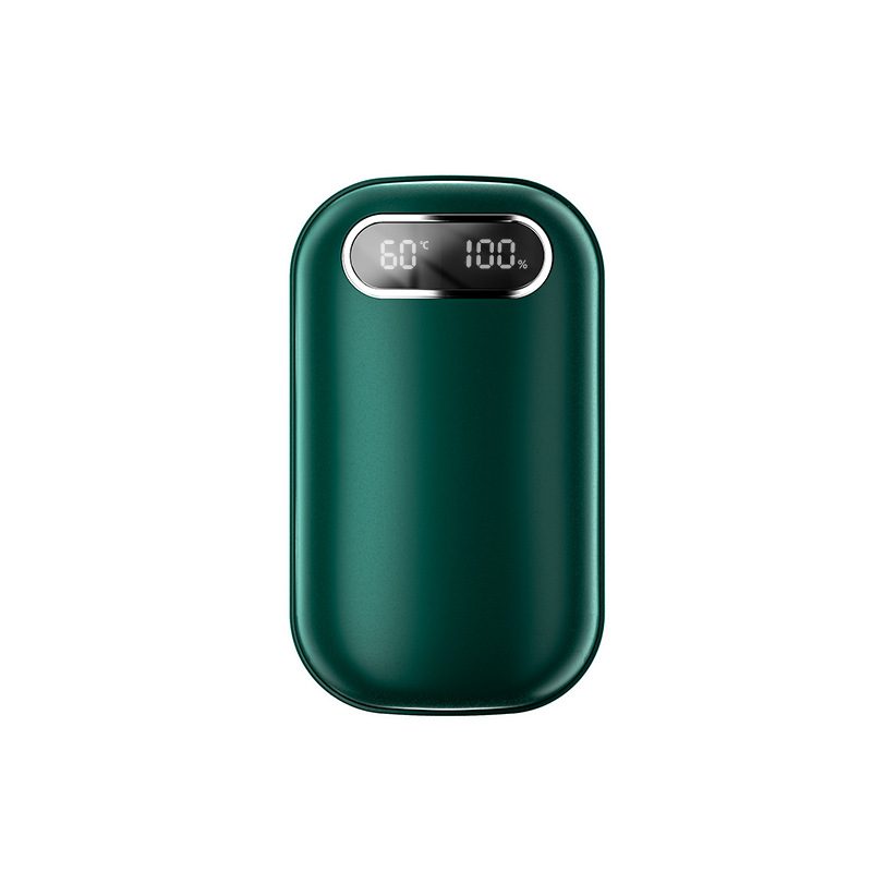 Large Capacity Double-sided Heating Digital Display USB Charging Portable Hand Warmer – N25 Green