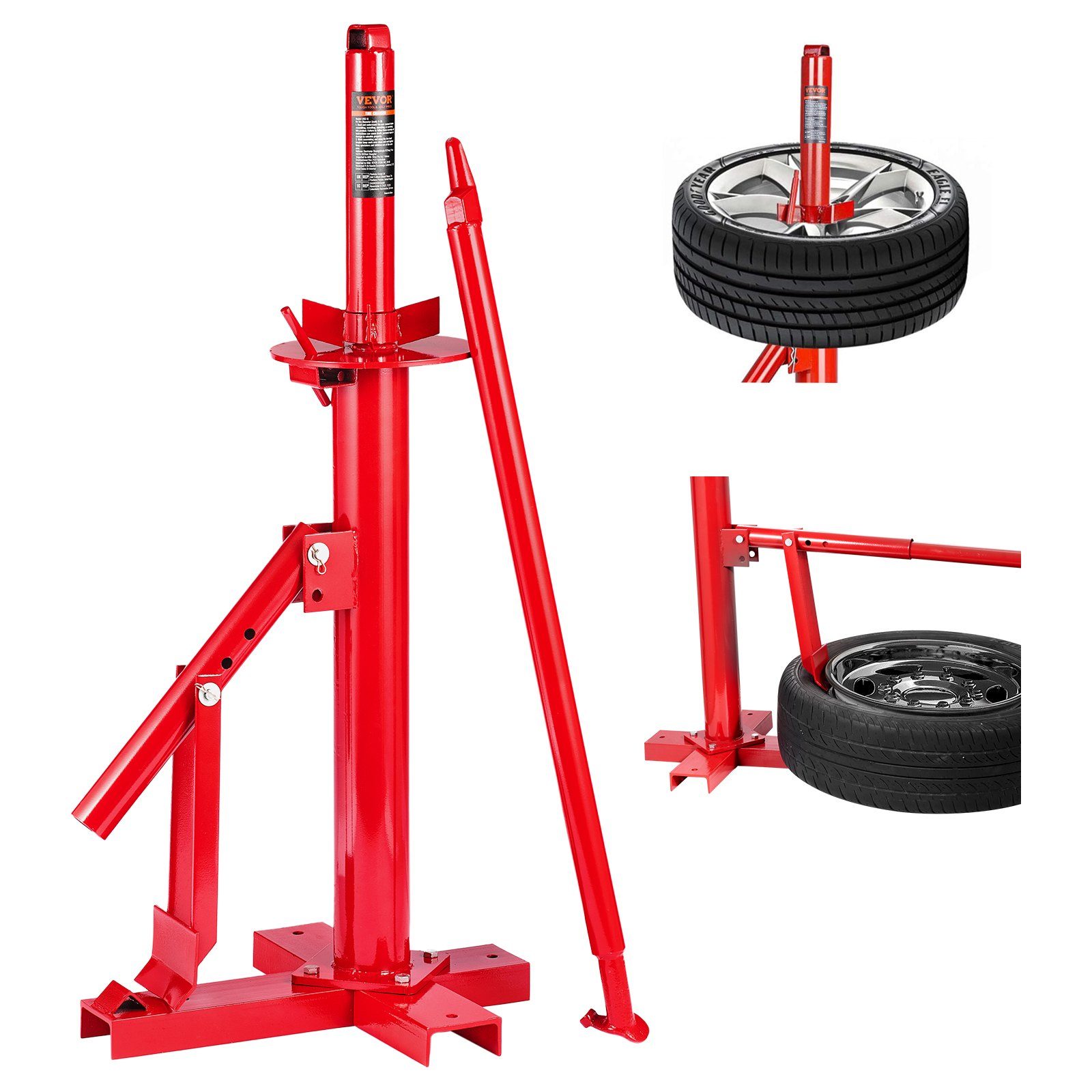 Manual Tire Changer, Portable Hand Bead Breaker Mounting Tool For 203 - 406 Mm Tires, Compatible With Car Truck Trailer, Tire Mounting Machine For Home Garage Small Auto Shop – Red