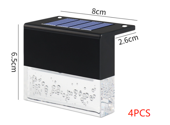 Waterproof New RGB LED Solar Light Step Fence Light – Black4PC