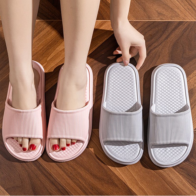 Summer Slipper Indoor House Shoes For Men Women Couples Solid Color Rhombus Striped Non-slip Bathroom Slippers – view 12