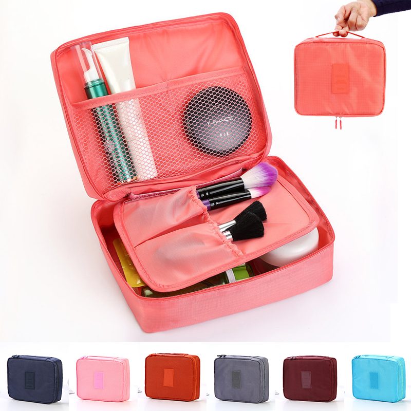 Portable Cosmetic Bag Waterproof Divider Multi-grid Pockets Toiletry Bags Travel Storage Handbags Women Make Up Bag – view 12