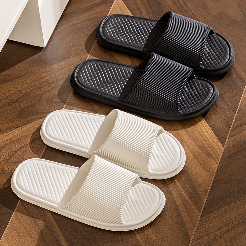 Summer Slipper Indoor House Shoes For Men Women Couples Solid Color Rhombus Striped Non-slip Bathroom Slippers – view 10