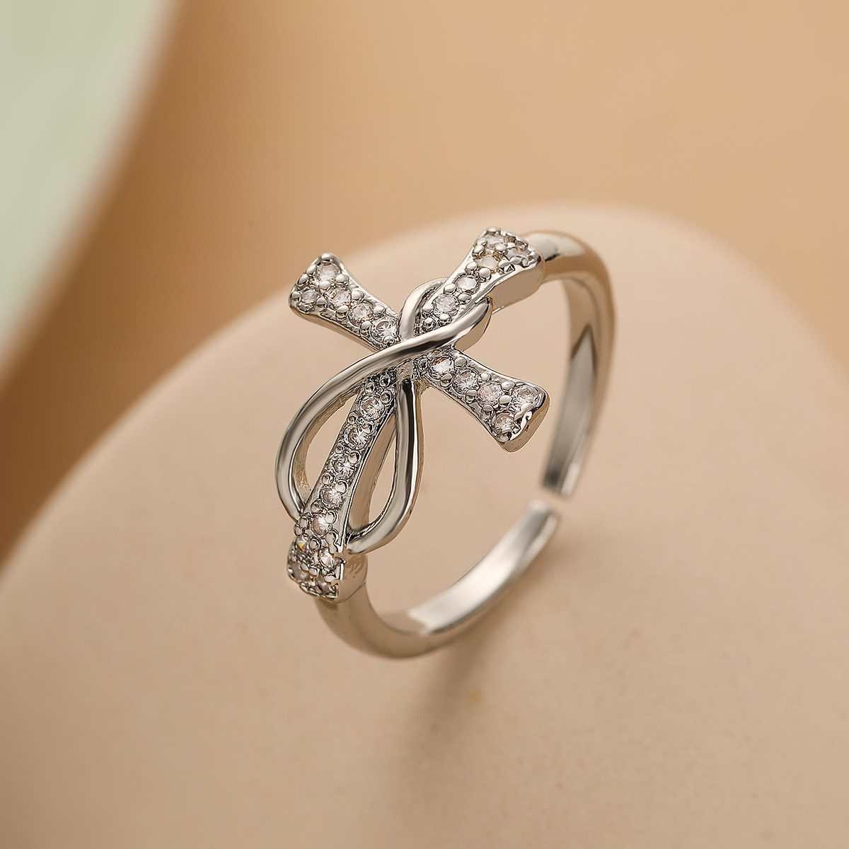 Simple Color Matching Copper Ring Fashion Cross Evil Rings For Women Girl Finger Accessories Party Jewelry Gift – view 3
