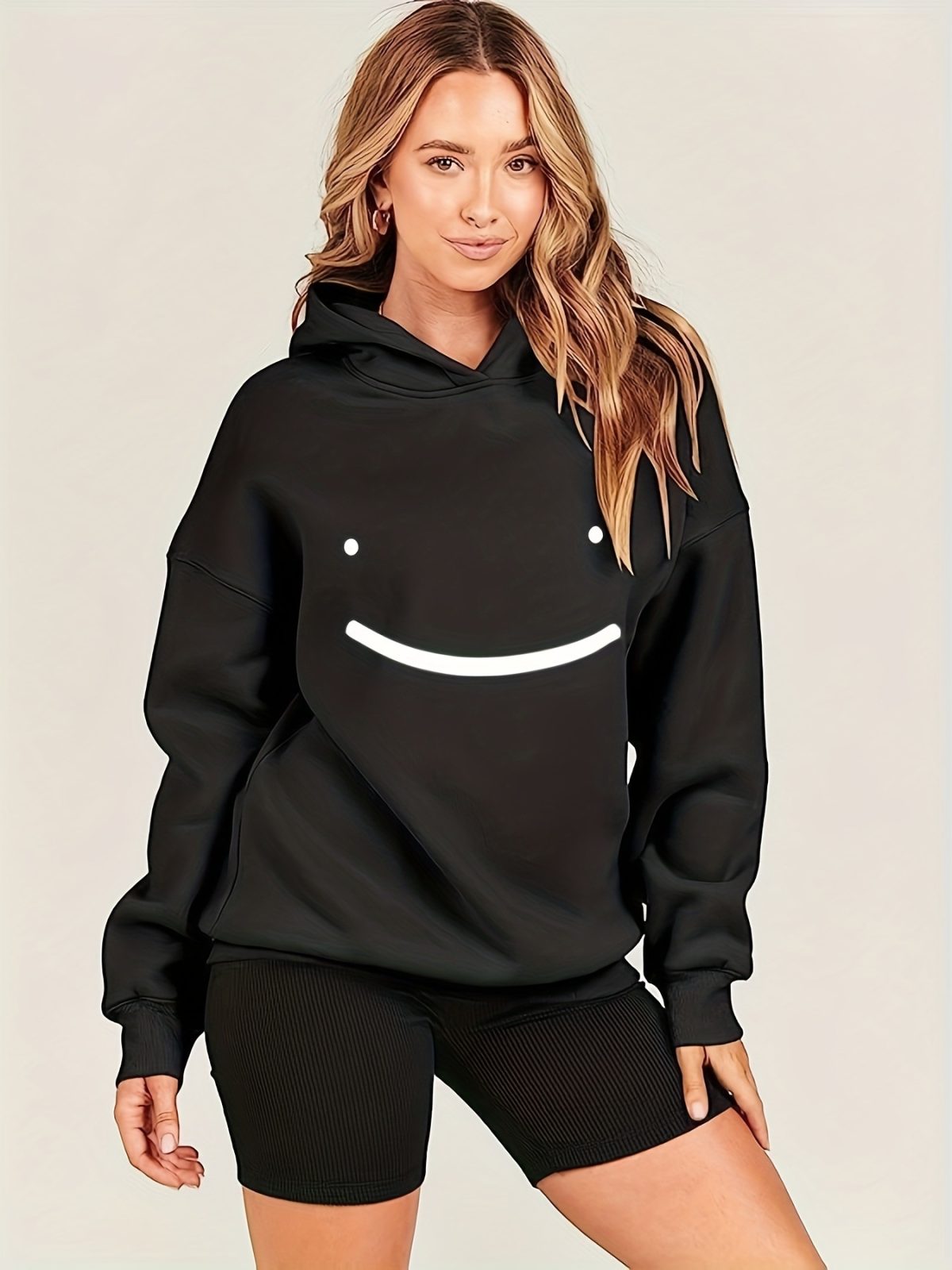 Women's Hoodies With Pockets Fashion Solid Sweatshirt Oversized Hooded Sweater Womens Clothing – New Black Print Style