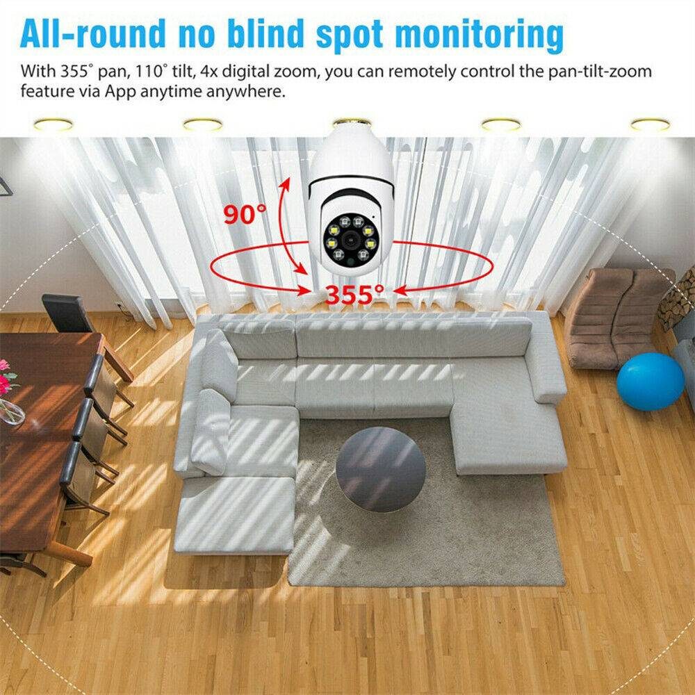 IR E27 Light Bulb Camera 1080P HD Wireless Wifi Smart Home Security Camera – view 5
