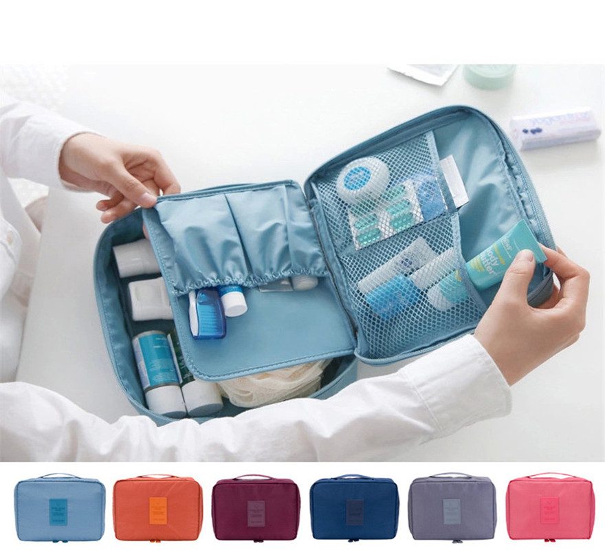 Portable Cosmetic Bag Waterproof Divider Multi-grid Pockets Toiletry Bags Travel Storage Handbags Women Make Up Bag – view 7