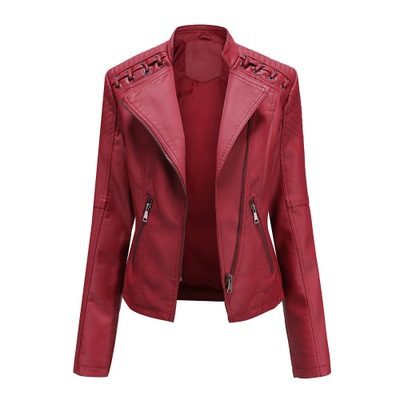 Women's Leather Jackets Women's Short Jackets Slim Thin Leather Jackets Ladies Motorcycle Suits – view 19