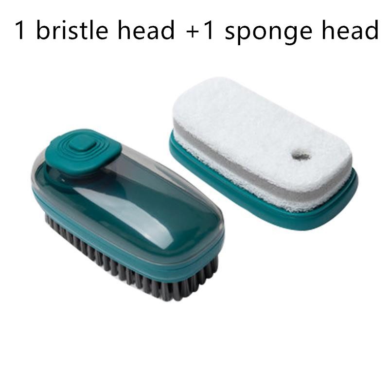 Multifunctional Automatic Liquid Cleaning Brush Soft Shoe Brush Clean Wash Shoe Artifact Laundry Brush Household Brush Clothes – Green Replacement head