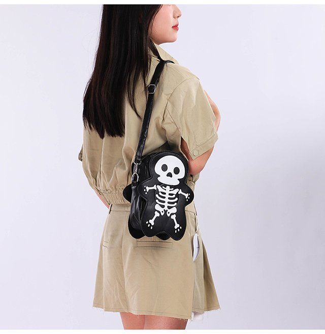 Halloween Skull Shoulder Bag Y2K Fashion Funny Cute Messenger Crossbody Bags Women Small Phone Bag – view 4