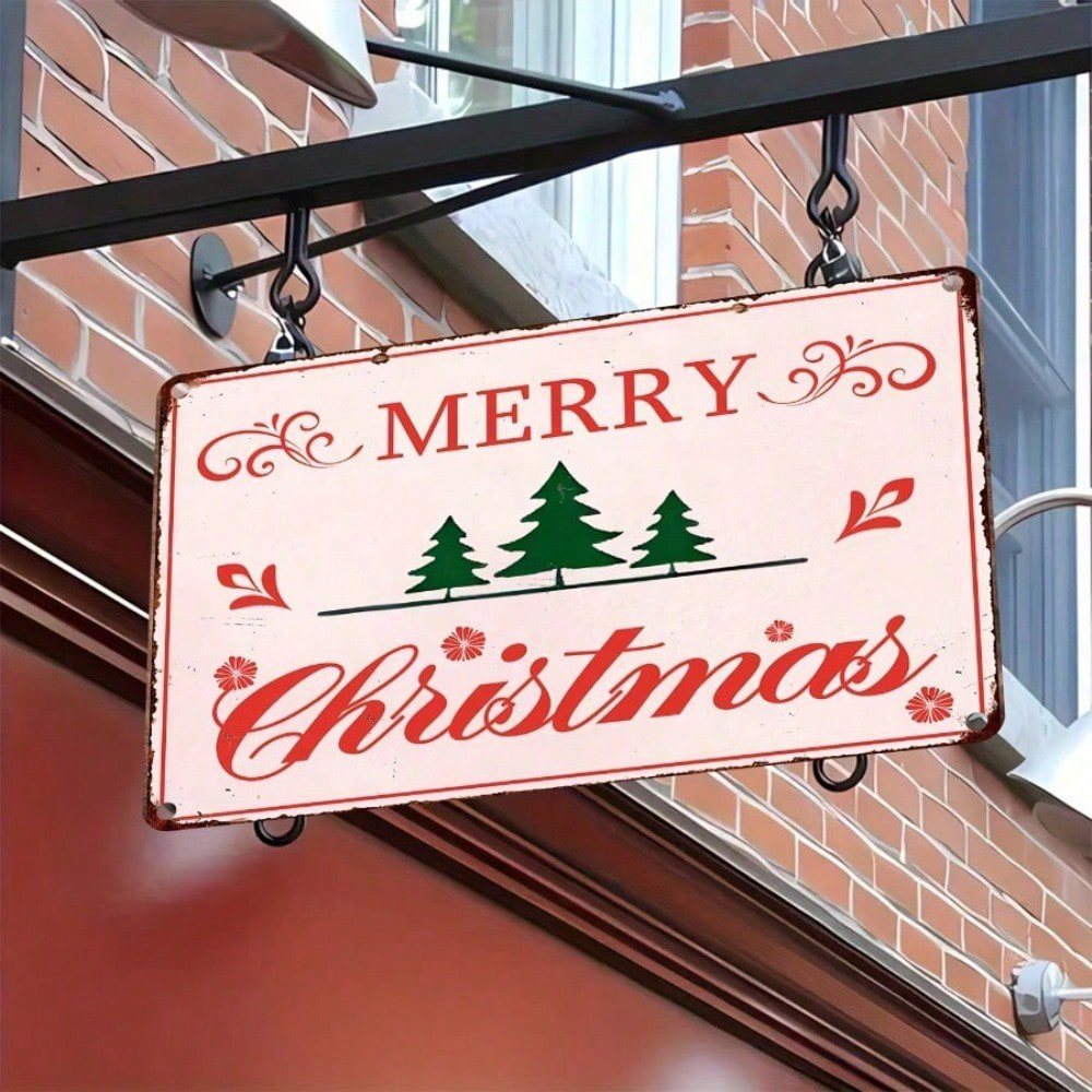 Retro Christmas Tree Tin Sign, Metal Wall Decor Pink 8x12 Gift – view 8