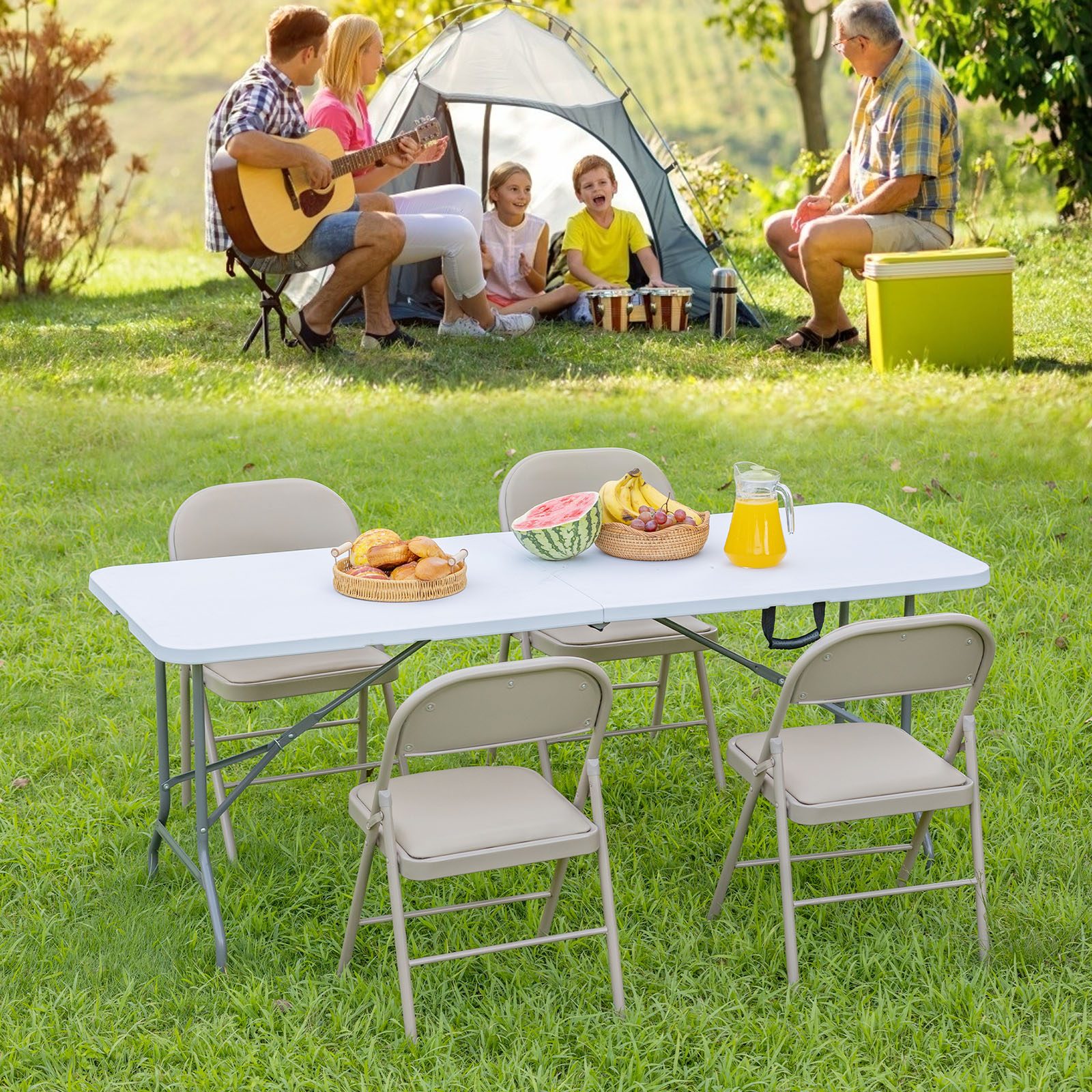 Folding Table Outdoor Indoor Heavy Duty Portable Table With Carrying Handle For Camping Picnic Party – view 8