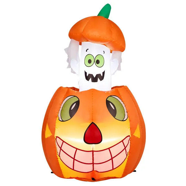 2.8 FT Halloween Inflatables Animated Pumpkin Ghost, Outdoor Decorations Blow Up Yard Decor With Built-in LEDs For Indoor Party Garden Lawn Decor – view 3
