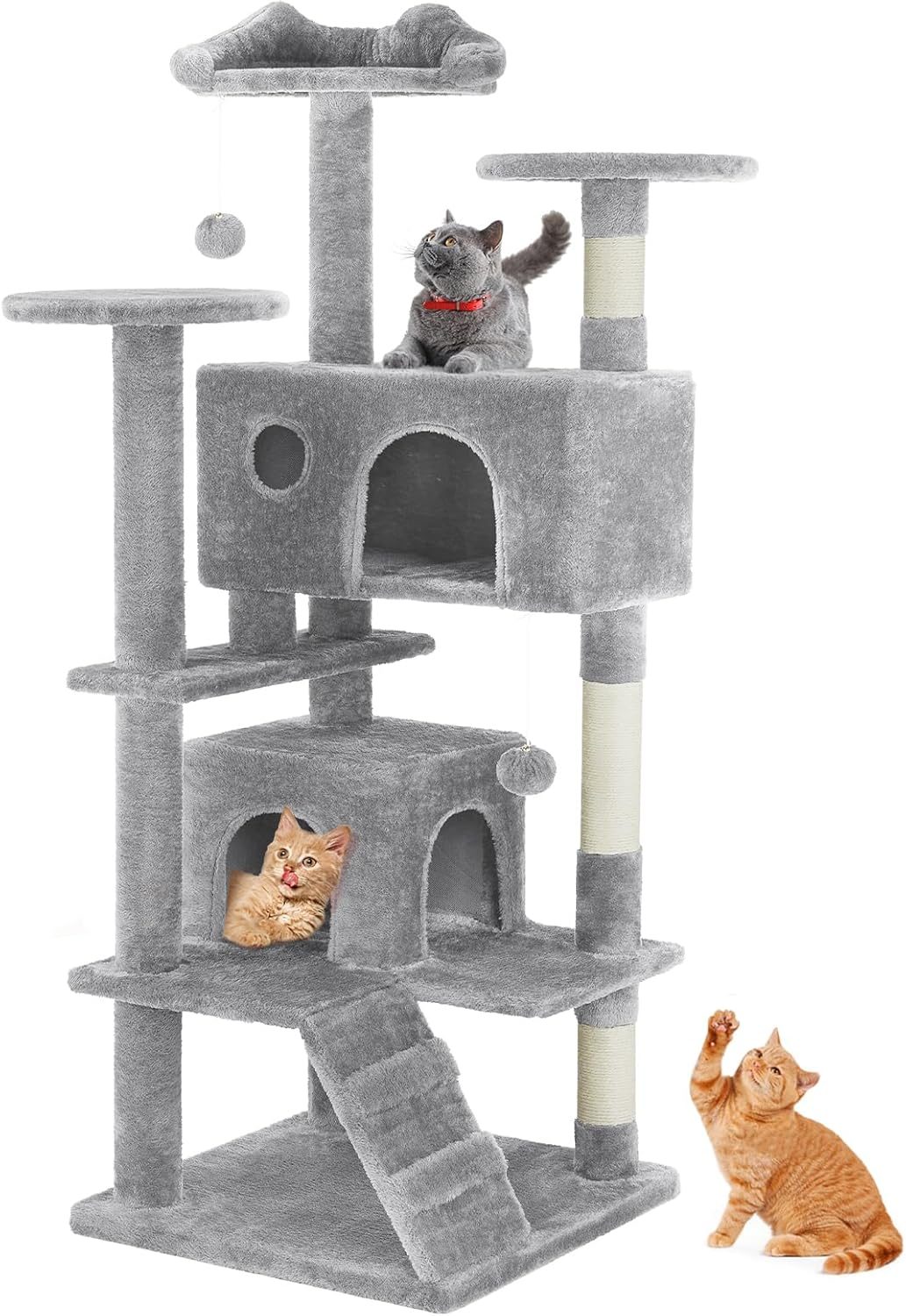 54 -Cat Tree Tower - Multi-level With Sisal Grab Post, Indoor Apartment With Ladder, Plush Toys, Rest And Play – view 8