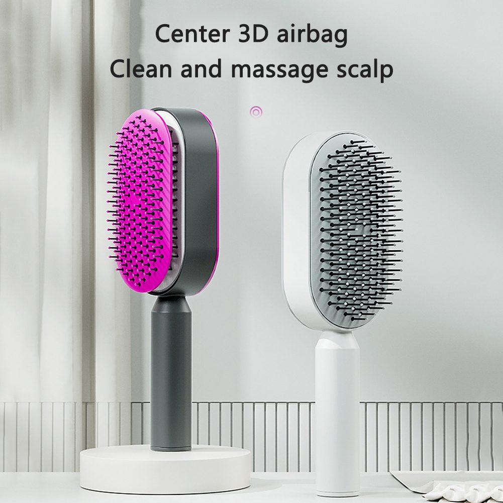Self Cleaning Hair Brush For Women One-key Cleaning Hair Loss Airbag Massage Scalp Comb Anti-Static Hairbrush – view 20