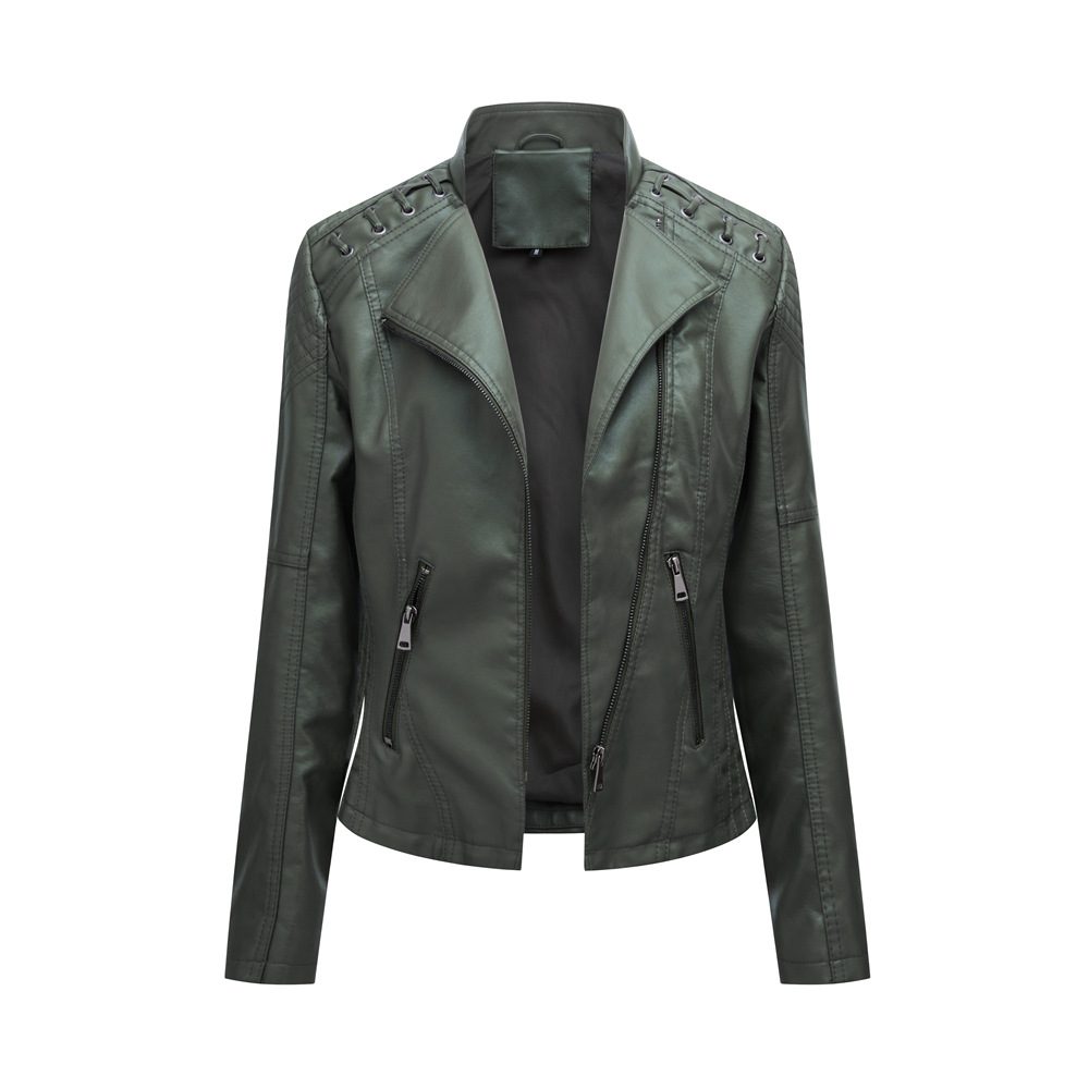 Women's Leather Jackets Women's Short Jackets Slim Thin Leather Jackets Ladies Motorcycle Suits – view 23