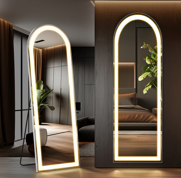 3 Color Lighting Mirror With LED Lights – Rounded corners2063