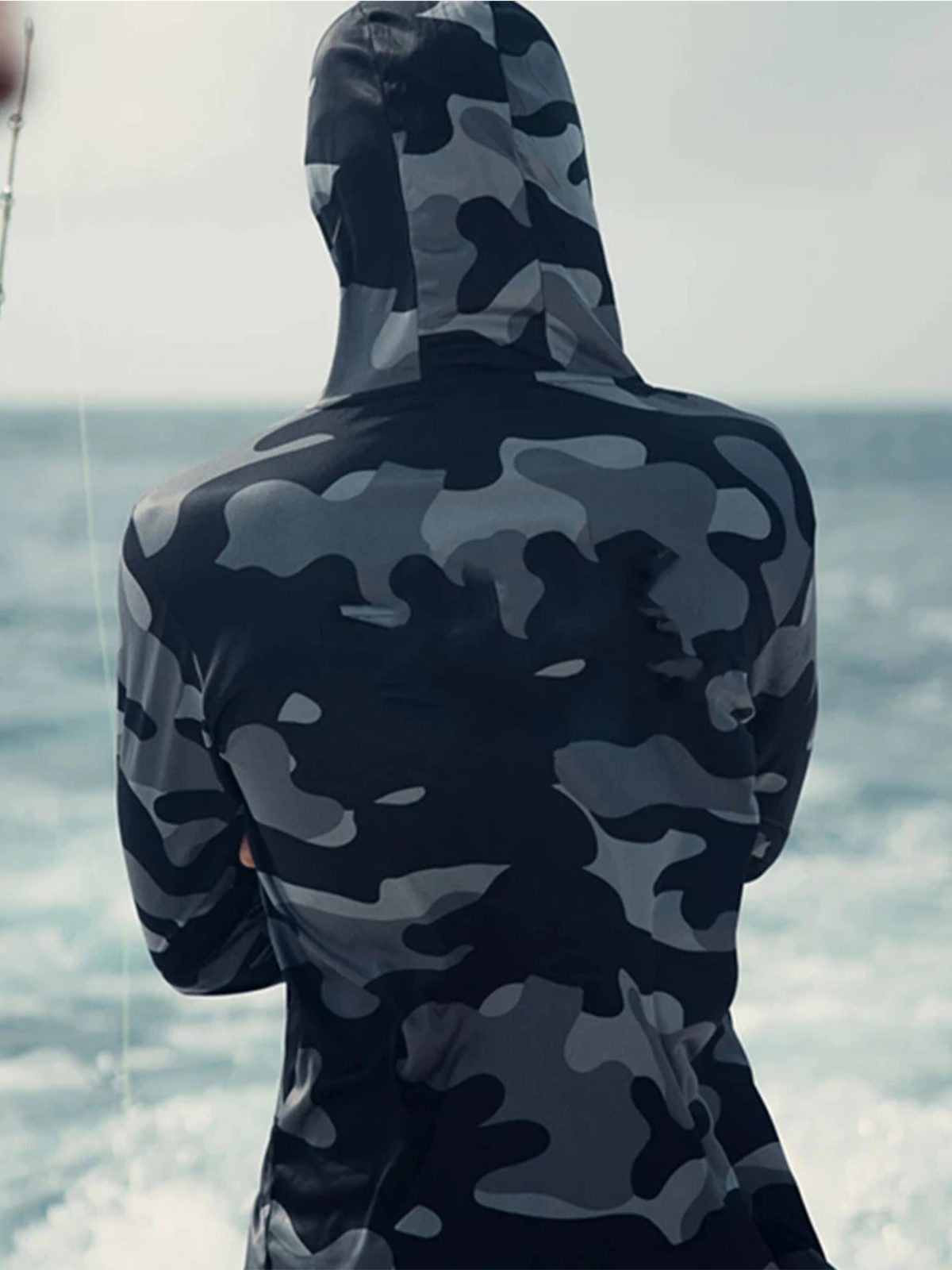 Fishing Hoodie Face Mask Neck Cover Sailing Shirt Summer Men Long Sleeve Sun Protection Hunting Jersey Camisa De Pesca Performance Fish Gear Beach Tops Wear Climbing Uniform – view 10