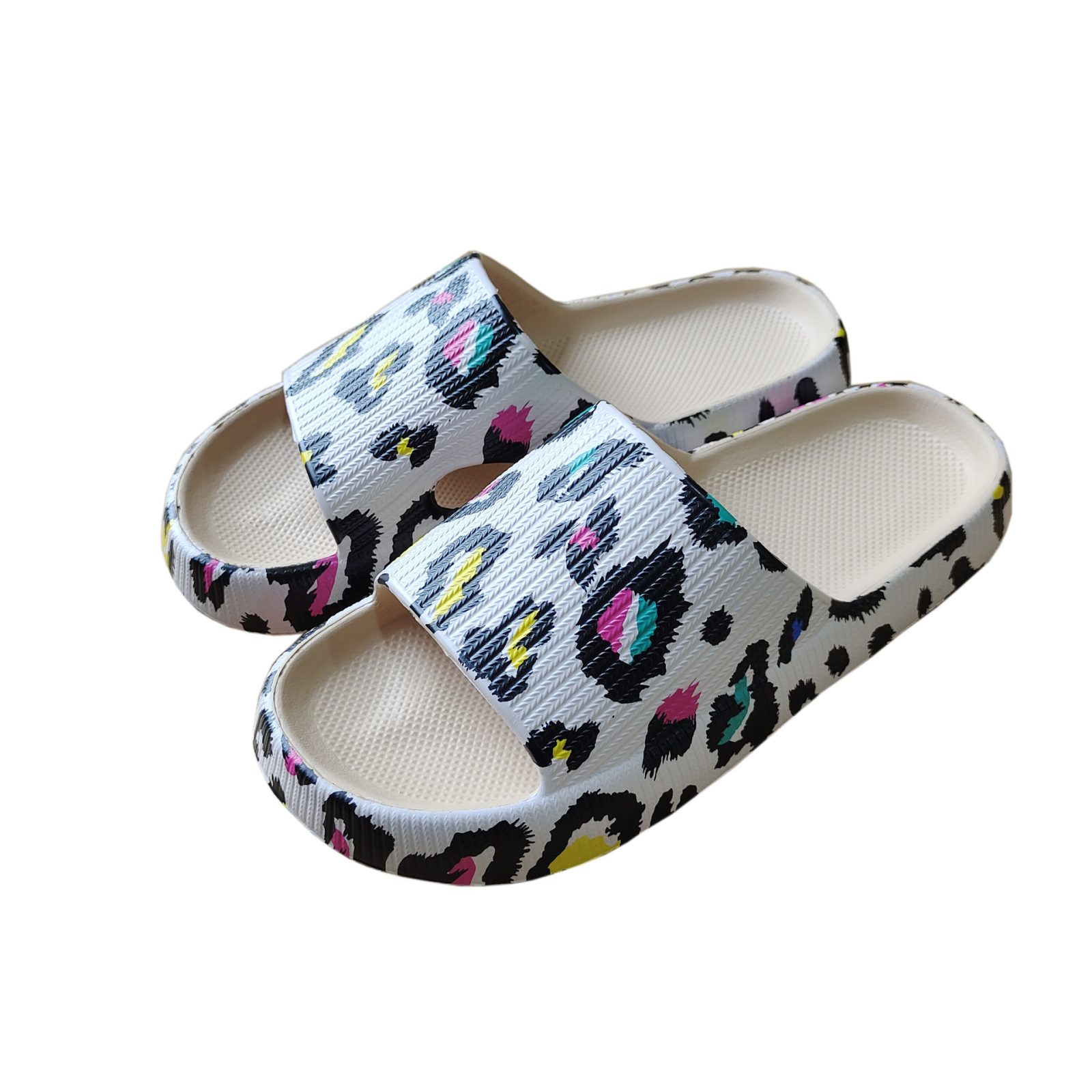 EVA Rubber Foam Soft Bottom Indoor Couple Drag – Color leopard print