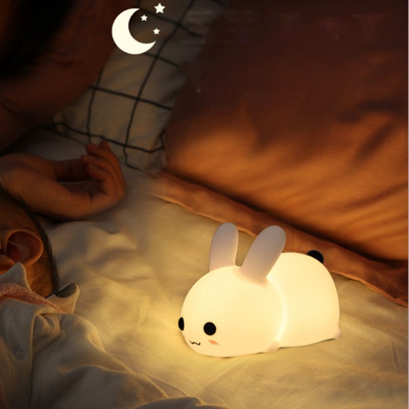 Colorful Rabbit Silicone Night Light Led Cute Charging Jade Rabbit Shooting Light – view 8