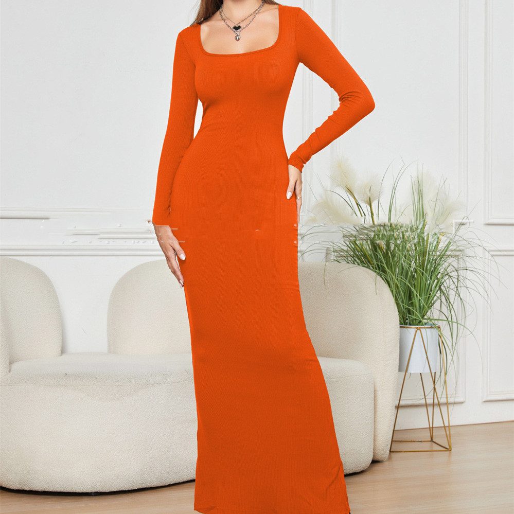 Two-in-one With Lining Double-layer Belly Contracting Hip Lifting Long Sleeve Narrow Dress – view 6