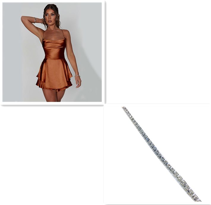 Sexy Suspender Skirt For Women Elegant Slim Strap Satin Backless Lace Up A-Line Short Dress Lady – Brown Silver