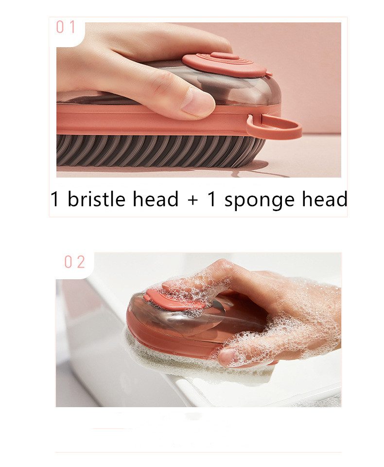 Multifunctional Automatic Liquid Cleaning Brush Soft Shoe Brush Clean Wash Shoe Artifact Laundry Brush Household Brush Clothes – Red Replacement head